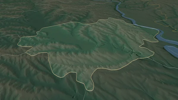 モルドバ地方のOrheiにズームします 嘘の見方だ 地表水と地形救援マップ 3Dレンダリング — ストック写真