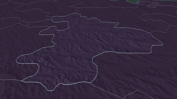 Zoom Singerei Distretto Della Moldavia Delineato Prospettiva Obliqua Mappa Colorata — Foto Stock