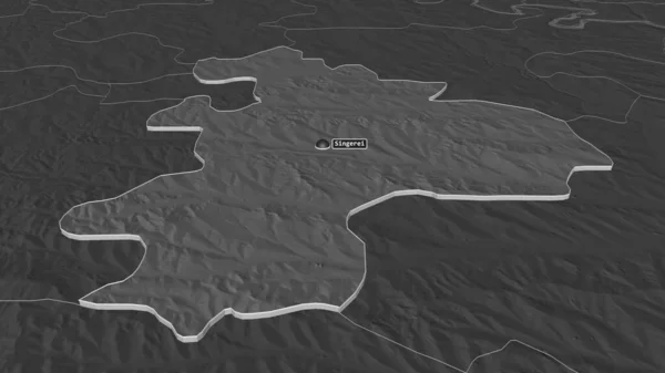 Районе Сингха Район Молдовы Произошло Землетрясение Непристойная Перспектива Карта Высоты — стоковое фото