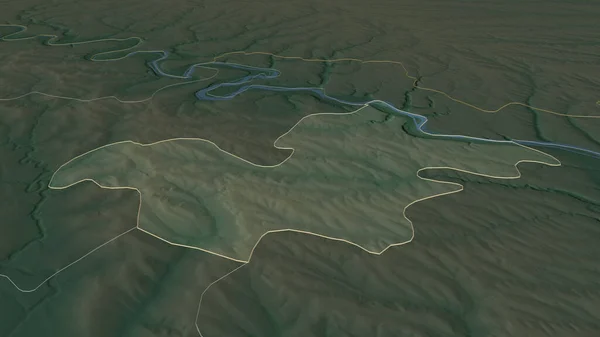 Powiększ Soldanesti Dzielnica Mołdawii Perspektywa Ukośna Mapa Pomocy Topograficznej Wodami — Zdjęcie stockowe