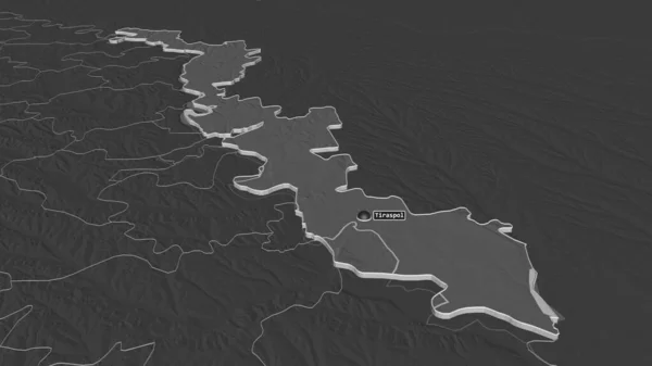 Zoom Auf Transnistrien Territoriale Einheit Moldawiens Schräge Perspektive Karte Der — Stockfoto