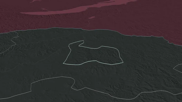 몽골의 Darhan Uul 관점이죠 울퉁불퉁 구역의 지도는 지표수로 있었습니다 렌더링 — 스톡 사진