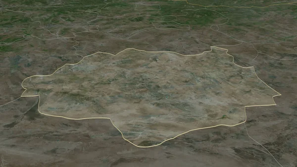 Zoom Sur Dundgovi Province Mongolie Esquissé Perspective Oblique Imagerie Satellite — Photo