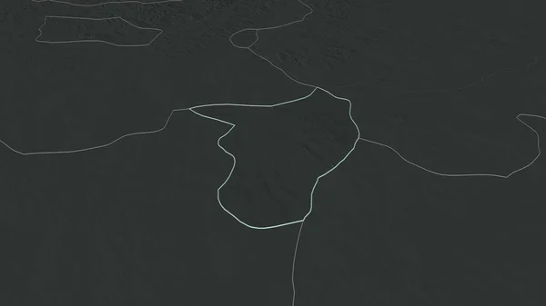 Zoom Govisumber Comune Della Mongolia Delineato Prospettiva Obliqua Mappa Colorata — Foto Stock
