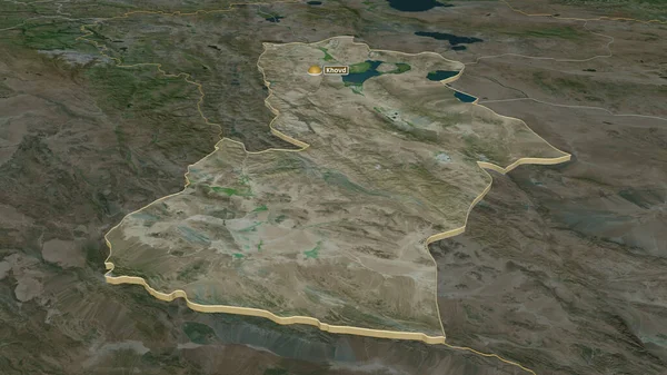 Zoom Hovd モンゴル州 嘘の見方だ 衛星画像 3Dレンダリング — ストック写真