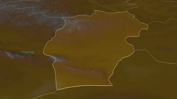 Ovorhangay モンゴル国 のズームアウト概要 嘘の見方だ 地表水と地形救援マップ 3Dレンダリング — ストック写真