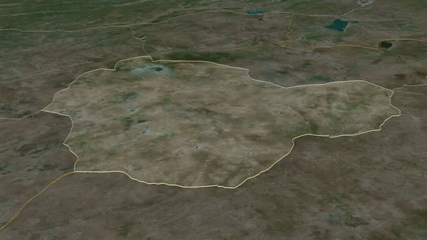 Zoom Sur Suhbaatar Province Mongolie Perspective Oblique Imagerie Satellite Rendu — Photo