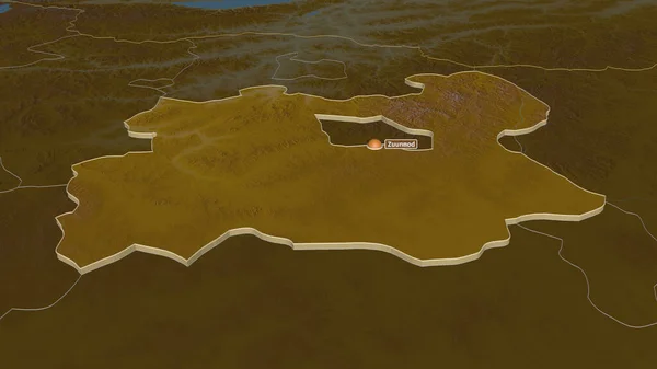Tovでズーム モンゴルの州 嘘の見方だ 地表水と地形救援マップ 3Dレンダリング — ストック写真
