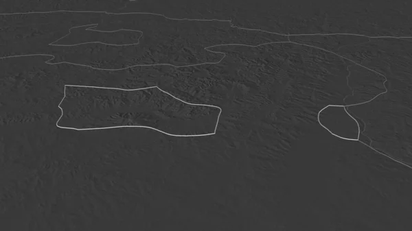 ウランバートル モンゴルの自治体 でズームアウト概要 嘘の見方だ 地表水と二階の標高マップ 3Dレンダリング — ストック写真