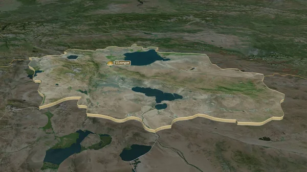 Powiększenie Uvs Prowincja Mongolia Ekstrudowane Perspektywa Ukośna Zdjęcia Satelitarne Renderowanie — Zdjęcie stockowe