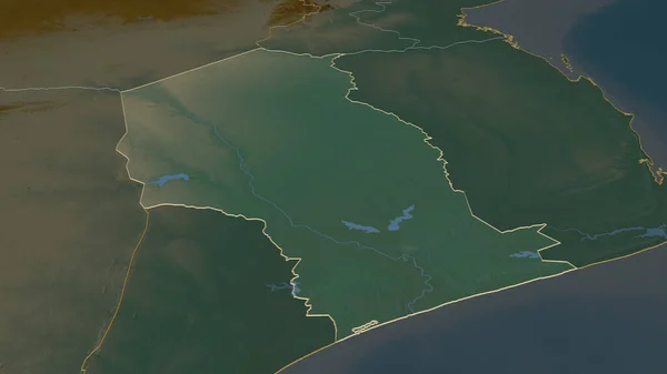 Zoom Sur Gaza Province Mozambique Perspective Oblique Carte Topographique Relief — Photo