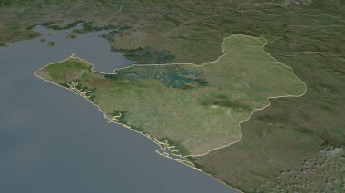 Chinandega 'ya (Nikaragua Bölümü) yakınlaştır. Belirsiz bir bakış açısı. Uydu görüntüleri. 3B görüntüleme