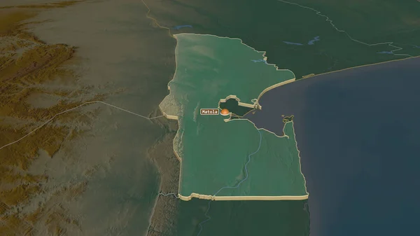 Zoom Maputo Província Moçambique Extrudido Perspectiva Óbvia Mapa Topográfico Relevo — Fotografia de Stock