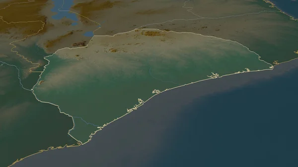 Powiększ Zambezia Prowincja Mozambik Przedstawione Perspektywa Ukośna Mapa Pomocy Topograficznej — Zdjęcie stockowe