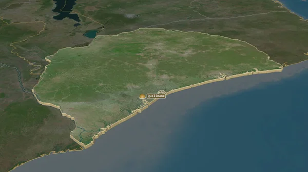 Zoom Sur Zambezia Province Mozambique Extrudé Perspective Oblique Imagerie Satellite — Photo