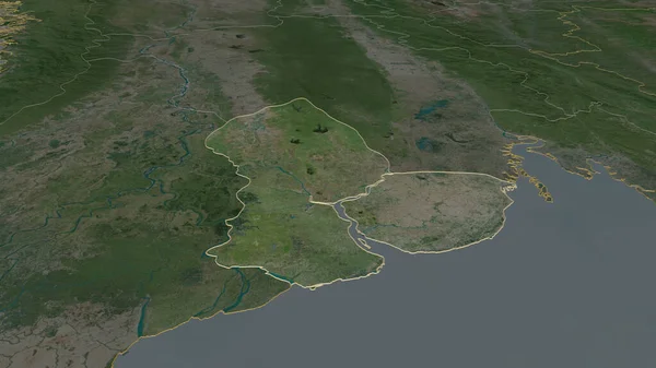 Zooma Yangon Divisionen Myanmar Skisserat Svagt Perspektiv Satellitbilder Rendering — Stockfoto