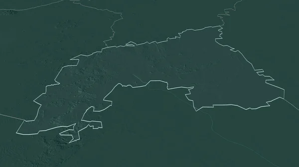 Zoom Khomas Regione Della Namibia Delineato Prospettiva Obliqua Mappa Colorata — Foto Stock