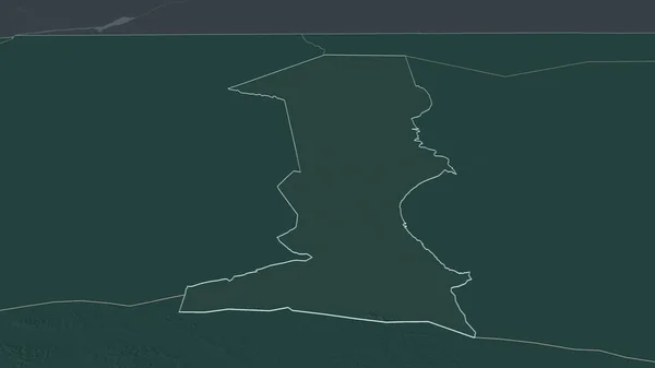 Zoom Oshana Region Namibia Outlined Oblique Perspective Colored Bumped Map — Stock Photo, Image