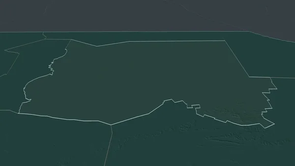 Zoom Oshikoto Regione Della Namibia Delineato Prospettiva Obliqua Mappa Colorata — Foto Stock