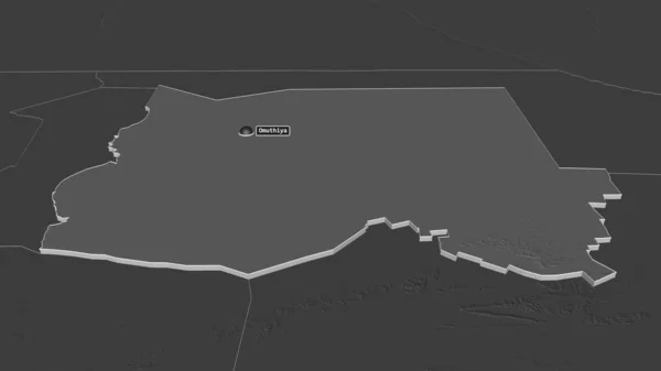 Zoom Oshikoto Regione Della Namibia Estruso Prospettiva Obliqua Mappa Elevazione — Foto Stock