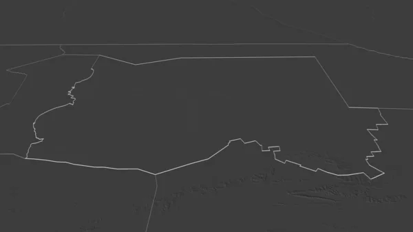 Zoom Oshikoto Regione Della Namibia Delineato Prospettiva Obliqua Mappa Elevazione — Foto Stock
