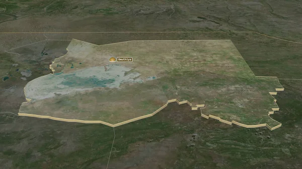 Ampliar Oshikoto Región Namibia Extruido Perspectiva Oblicua Imágenes Satélite Renderizado — Foto de Stock