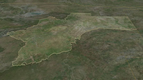 Zoom Otjozondjupa Regione Della Namibia Delineato Prospettiva Obliqua Immagini Satellitari — Foto Stock