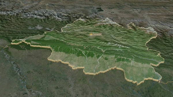 Zoom Auf Central Entwicklungsregion Nepals Schräge Perspektive Satellitenbilder Rendering — Stockfoto