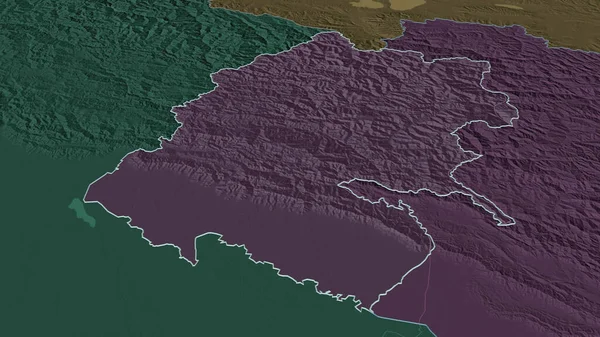 Zoom Sur Extrême Occident Région Développement Népal Perspective Oblique Carte — Photo