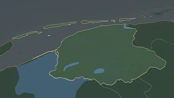 Збільшився Вплив Фрисланд Провінція Нідерланди Неймовірна Перспектива Карта Рельєфу Поверхневими — стокове фото