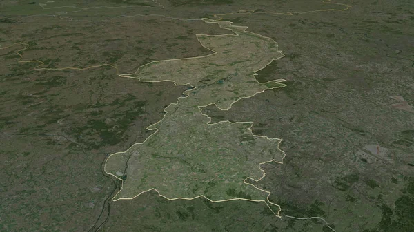 放大林堡 荷兰省 斜的角度 卫星图像 3D渲染 — 图库照片