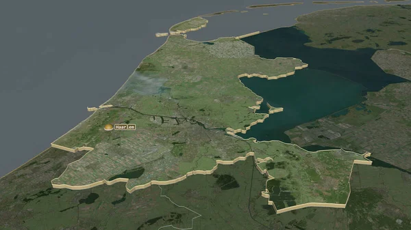 Ampliar Noord Holland Provincia Holanda Extruido Perspectiva Oblicua Imágenes Satélite — Foto de Stock