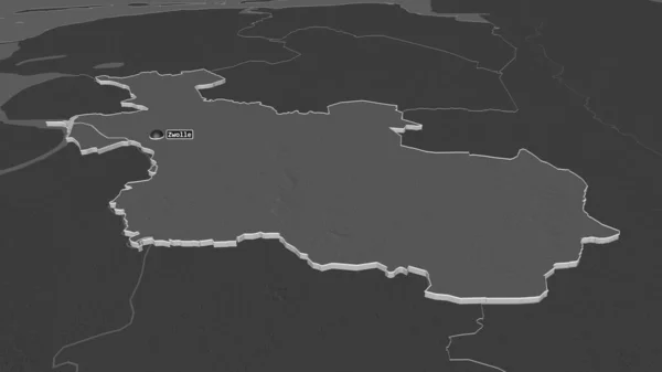 Μεγέθυνση Overijssel Επαρχία Των Κάτω Χωρών Εξωθείται Λήθη Προοπτική Υψόμετρο — Φωτογραφία Αρχείου