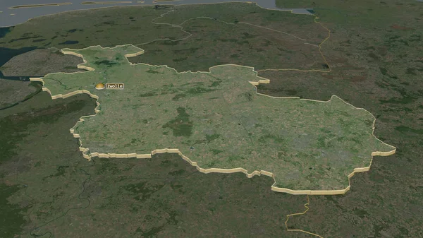 Overijssel オランダの州 でズームアウトします 嘘の見方だ 衛星画像 3Dレンダリング — ストック写真