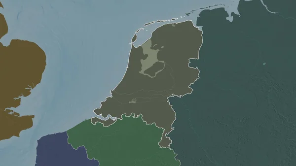 네덜란드의 대표적 모델이다 울퉁불퉁 구역의 지도는 지표수로 있었습니다 렌더링 — 스톡 사진