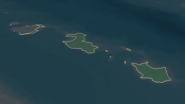 Zoom Sur Iles Loyaute Province Nouvelle Calédonie Esquissé Perspective Oblique — Photo