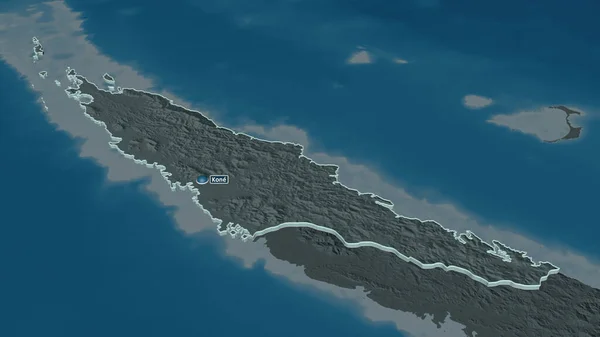 Ampliar Nord Provincia Nueva Caledonia Extruido Perspectiva Oblicua Mapa Coloreado — Foto de Stock