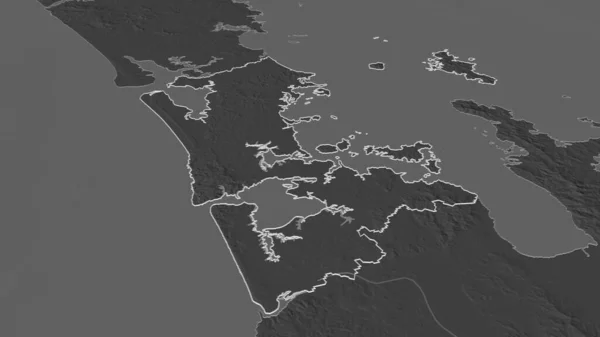 Увеличьте Масштаб Окленда Региональный Совет Новой Зеландии Непристойная Перспектива Карта — стоковое фото