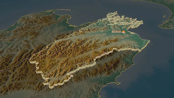Zooma Marlborough Enhetlig Myndighet Nya Zeeland Extruderade Svagt Perspektiv Topografisk — Stockfoto