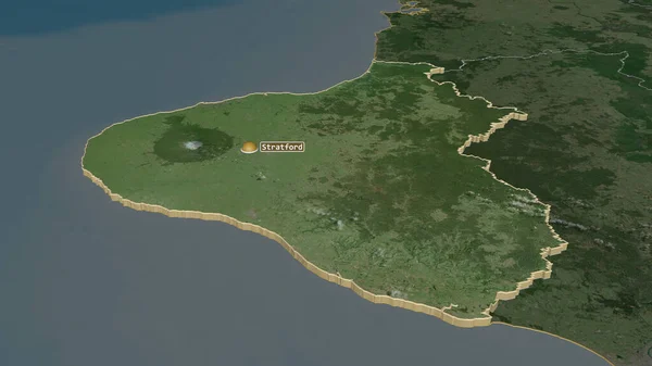 Приблизь Таранаки Региональный Совет Новой Зеландии Непристойная Перспектива Спутниковые Снимки — стоковое фото