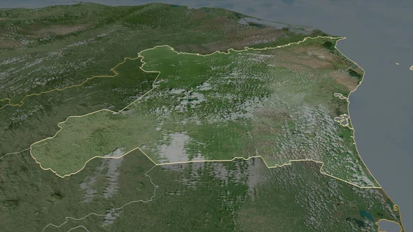 Увеличьте Атлантико Норте Автономный Регион Никарагуа Непристойная Перспектива Спутниковые Снимки — стоковое фото