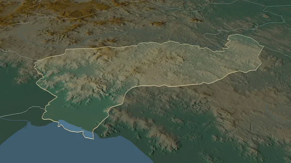 Zoom Boaco Departamento Nicarágua Delineado Perspectiva Óbvia Mapa Topográfico Relevo — Fotografia de Stock