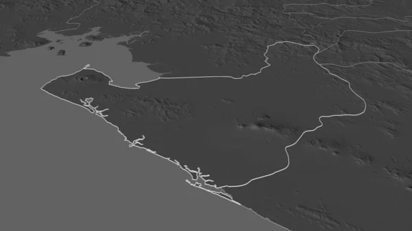 Zoom Sur Chinandega Département Nicaragua Esquissé Perspective Oblique Carte Altitude — Photo