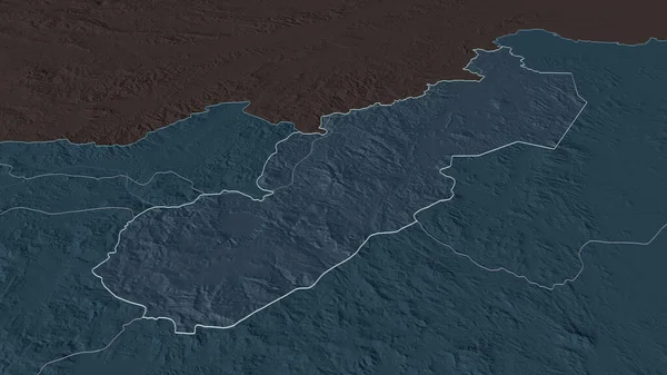 Zoom Jinotega Dipartimento Del Nicaragua Delineato Prospettiva Obliqua Mappa Colorata — Foto Stock