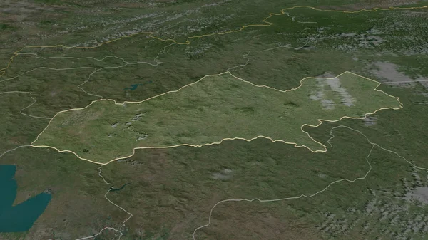以Matagalpa 尼加拉瓜省 斜的角度 卫星图像 3D渲染 — 图库照片