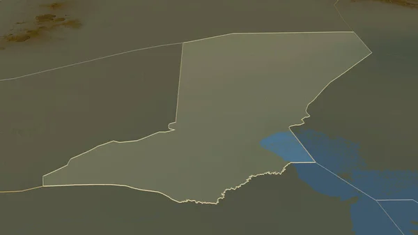 Zoom Diffa Dipartimento Del Niger Delineato Prospettiva Obliqua Mappa Topografica — Foto Stock