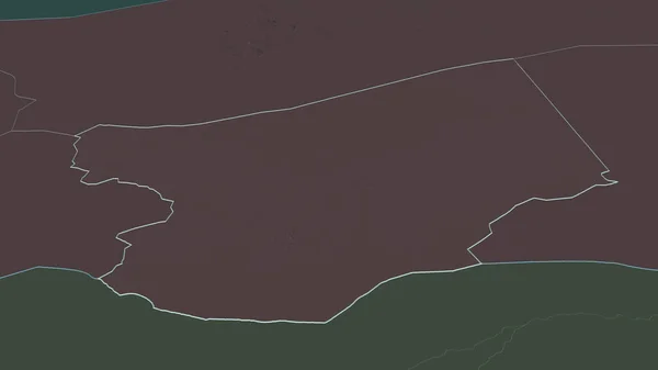 Zoom Zinder Dipartimento Del Niger Delineato Prospettiva Obliqua Mappa Colorata — Foto Stock