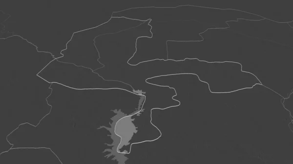 Přiblížit Kebbi Stát Nigérie Nastínil Úhlová Perspektiva Bilevel Elevační Mapa — Stock fotografie