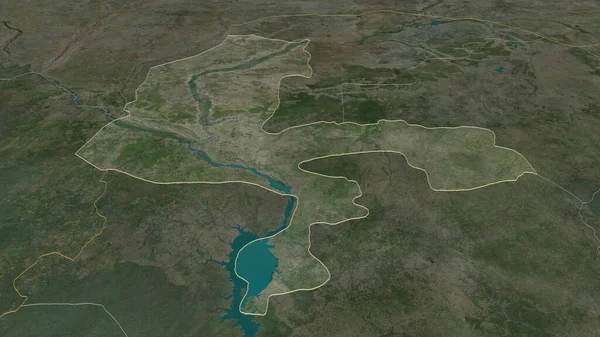 将重点放在Kebbi 尼日利亚州 斜的角度 卫星图像 3D渲染 — 图库照片