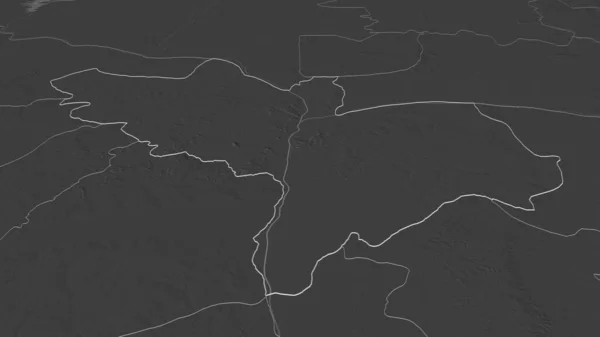 Zoom Kogi State Nigeria Outlined Oblique Perspective Bilevel Elevation Map — Stock Photo, Image